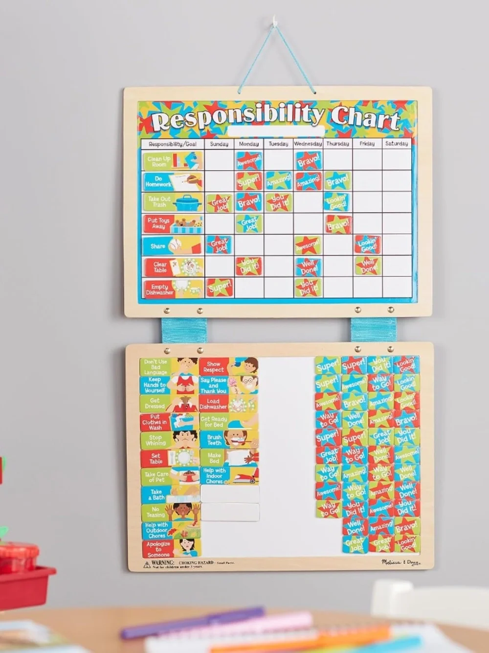 Melissa & Doug Magnetic Responsibility Chart and Kids Calendar